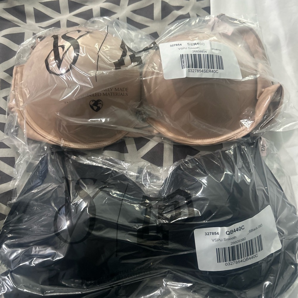 VS Padded Bras Set - Black and Nude